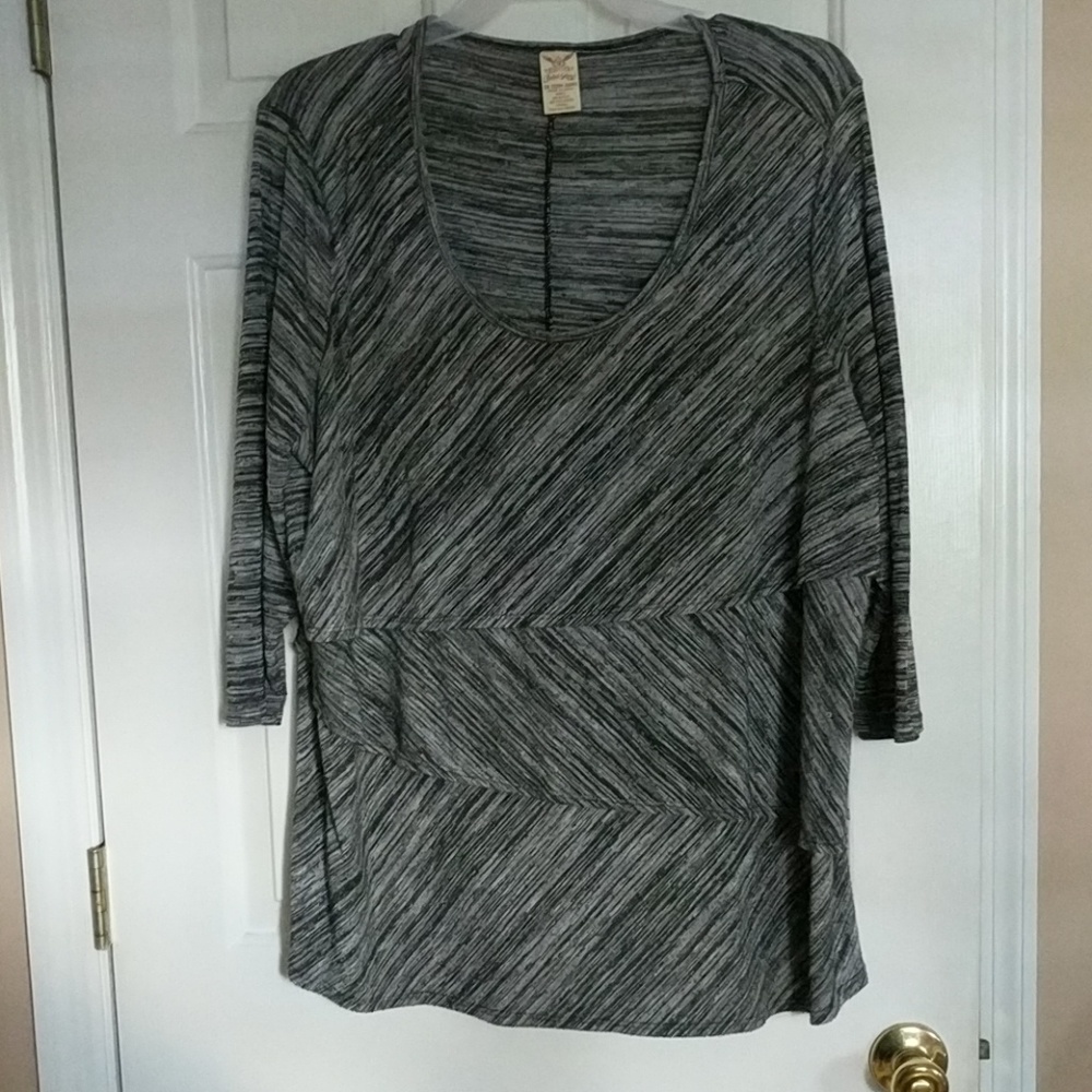 3/4 sleeve tiered front top